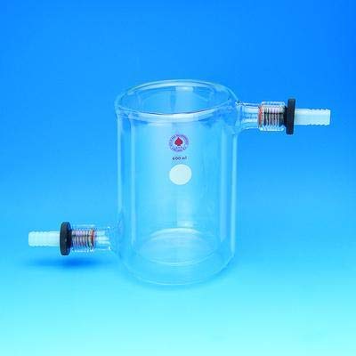 5340-103 Series Beaker, Jacketed, Safe Hose Connections for 1/4" Tubing, 61 mm Inside Height, 48 mm ID, 100 mL Capacity