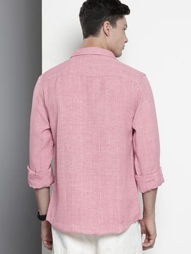 Image of The Indian Garage Co Men Slim Fit Vertical Striped Long Sleeves Casual Shirt