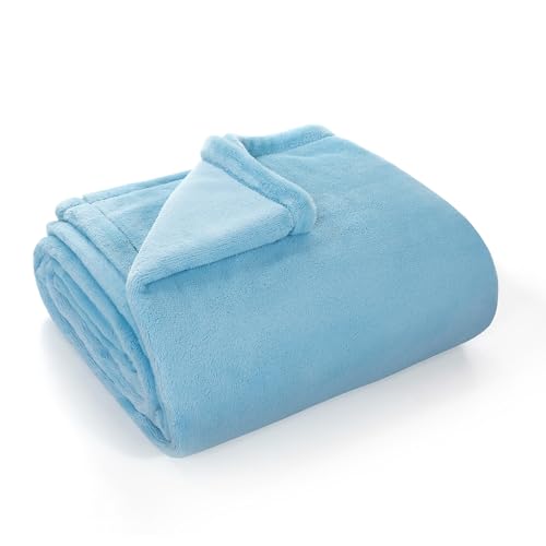 Image of Baby Blanket for Girls and Boys, Soft Milky Plush Blankets for Newborns and Toddlers, 50x50 Inch Large Square Baby Blanket for Boys and Girls, Blue