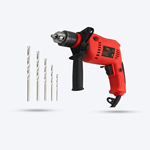Image of Hillgrove HGPD1M2 All Purpose 700W Drill Machine with 5 Drill Bits for Making Holes in Metal /Wood /Concrete with Reverse Rotaion and Variable Speed Pistol Grip Drill (13 mm Chuck Size)