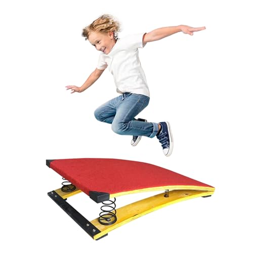 Gymnastics Springboard 4 Springs 31.5 x 19.7 x 7.9 Vault Training Springboard for Kids with Rubber Anti-Slip Mat Base for Gymnastics Training Home Pool and Outdoor Exercise