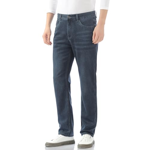 Men's Relaxed Fit Stretch Jeans - Straight Leg Comfort Denim2