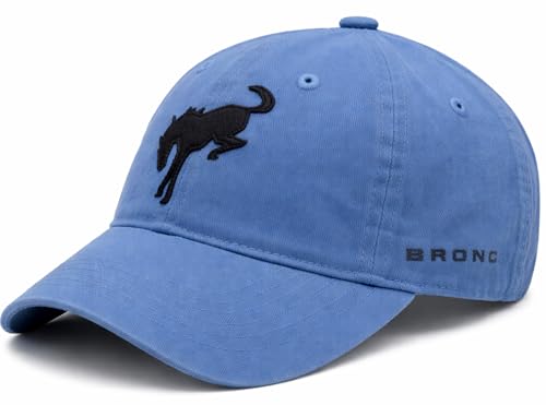 Ford Bronco Hat Officially Licensed Adjustable Baseball Cap with Embroidered Logo 5 Colors by Ford Motor Company (US Alpha One Size Blue/Black)