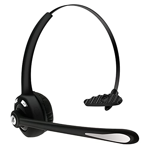 Trucker Bluetooth Headset with Microphone 12 Hours Talking Time for Truck Driver Call Center Skype Home Office PC