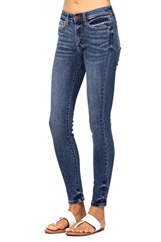 Judy Blue Mid Waist Five Pocket Handsand Skinny Jeans