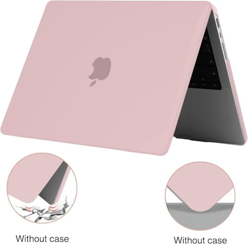 Image of EooCoo Case Compatible for New Apple MacBook Pro 14 inch M5 2026 2025-2021 M4 M3 M2 M1, A3427 A3426 A3434 A3112 A3185 A3401 A2918 A2992 A2779 A2442 Pro /Max, Laptop Plastic Hard Shell Cover, Matte Pink