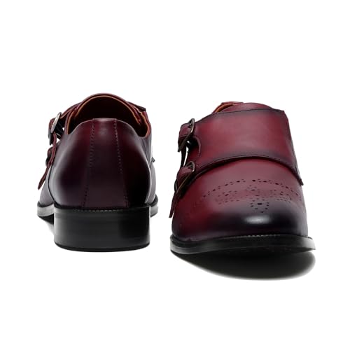 Image of LOUIS STITCH Formal Shoes for Men | Italian Leather Double Monk Strap Handcrafted Shoes | Stylish Lace-Up Business, Formal, Shoes (LSEUWEDMRW)