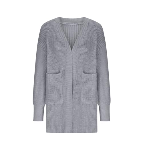 Womens Winter Warm Chunky Knit Open Front Kimono Cardigan with Pockets Long Sleeve Casual Comfy Sweater Outwear Coat3