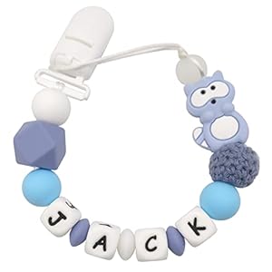 clip personalizado para chupete con nombre (Azul)