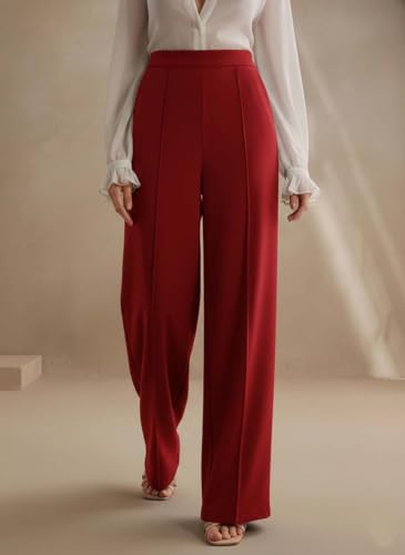 Image of KOTTY Women's Formal and Casual Pants - Straight Palazzo and Wide Leg Trousers for Women in Cotton Lycra and Stretchable Fabric