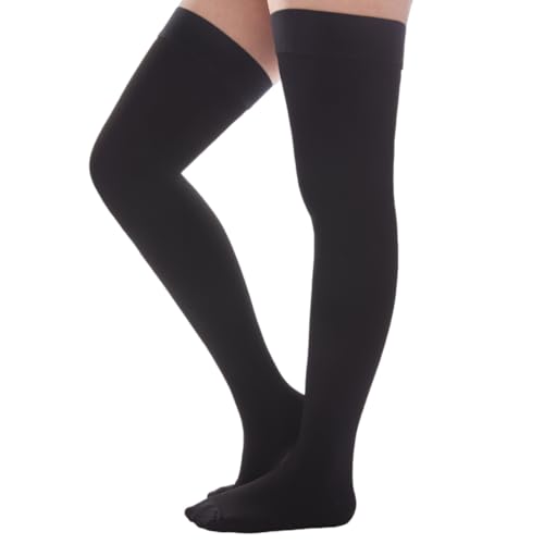 Image of Thigh High Compression Socks Women & Men, 20-30mmHg Thigh High Compression Stockings, Medical Compression Socks with Silicone Dot Band-Best for Varicose Veins, Swelling
