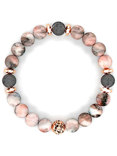 Lava Rock Bracelet for Women Pink Beaded Jasper Essential Oil ...