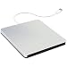 External USB 2.0 DVD Drive, DVD +/-RW CD +/-RW Writer Burner Player with Classic Silvery for MacBook Air, MacBook Pro, Mac OS, PC Laptop