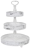 Altezza: 66 cm Casa Padrino Etagere Stile Country 3 stadi Shabby Chic Bianco Antico Ø 40 x H. 66 cm - Accessori Gastronomia