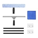 Neuytiky Limpiacristales Profesional,Kit de Limpieza de Ventanas,Limpiador de Vidrio de Microfibra Multiuso con Gancho,para Ventana,Coche,Baño