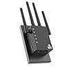 Extensor WiFi con 4 antenas de 1200 Mbps – Banda dual 5GHz/2.4GHz, amplificador de señal WiFi con 3 modos de apoyo, repetidor WiFi con 12880 pies cuadrados 105 dispositivos, fácil de configurar para