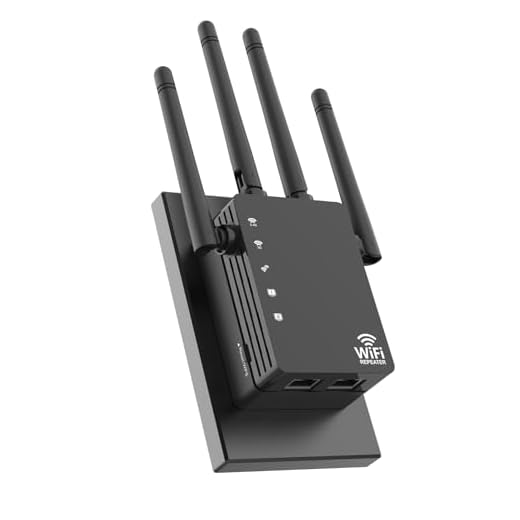 WiFi Extender with 4 Antennas 1200Mbps - Dual Band 5GHz/2.4GHz, WiFi Extender Signal Booster with 3 Modes Support, WiFi Repeater with 12880 Sq.ft 105 Devices, Easy Set Up for Home