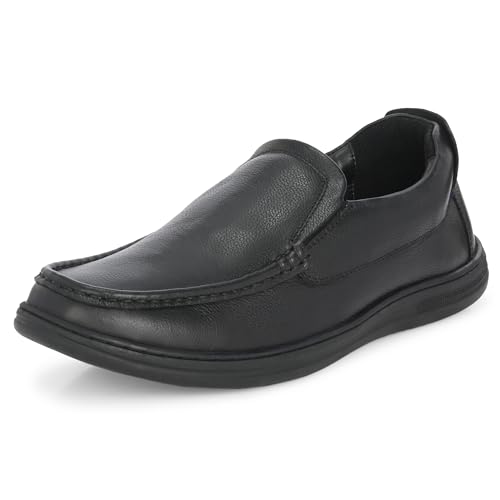 Image of Blue Leather by Centrino Genuine Leather Slip-On Men's Formal Shoe |Stylish with Soft Cushioned Insole |Trendy Non Lace-Up Design |Durable Leather with Anti-Skid Sole | Perfect for Formal Wear (3998)