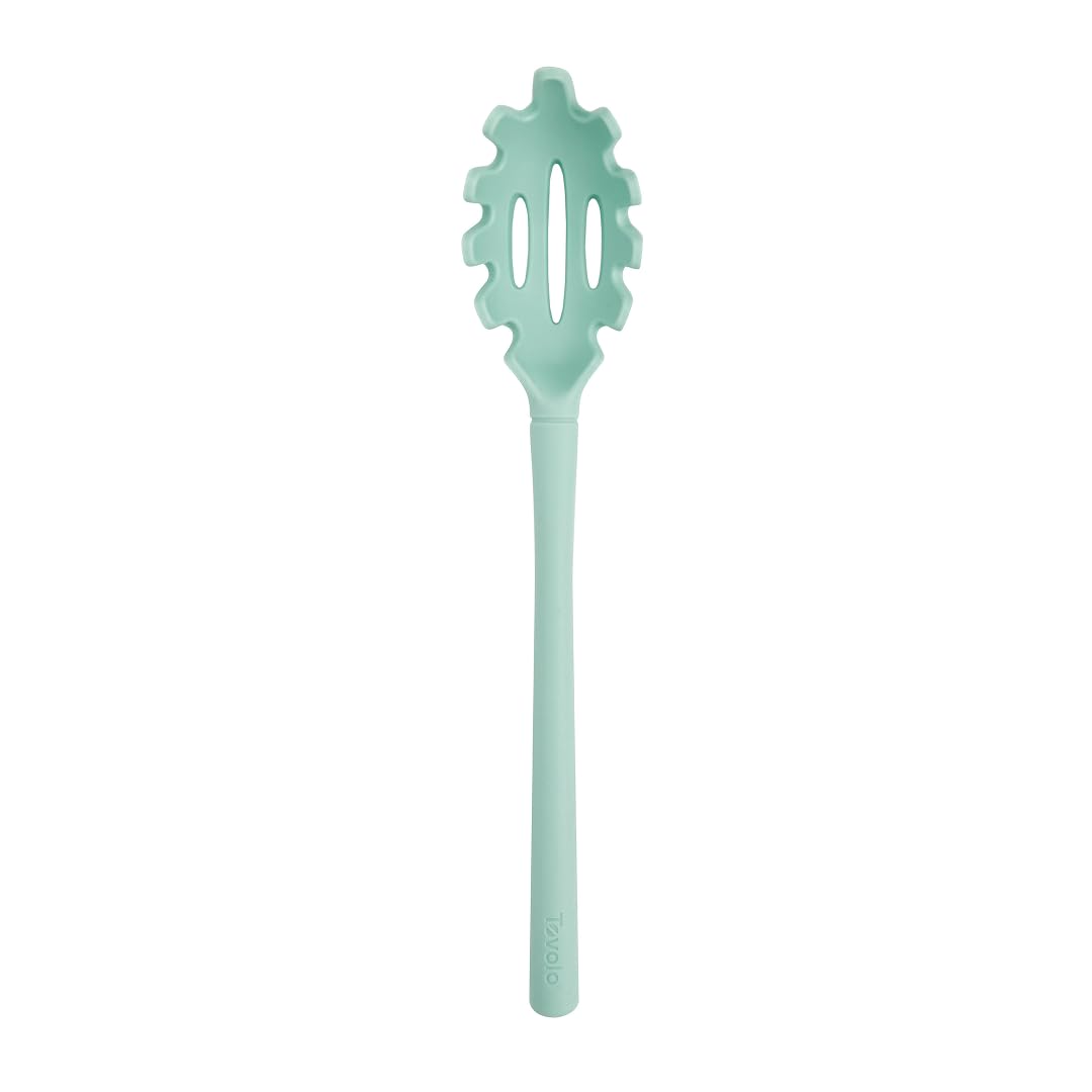 Tovolo Pasta Claw Spaghetti Spoon Scoop Aqua Seafoam Green Silicone Pasta Spoon with Teeth, BPA Free Silicone Pasta Fork for Serving Spaghetti Linguine and Noodles, Heat Safe Pasta Serving Spoon