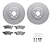 Dynamic Friction Company Front Geospec Brake Rotors with 5000 Euro Ceramic Brake Pads includes Hardware 4612-63080