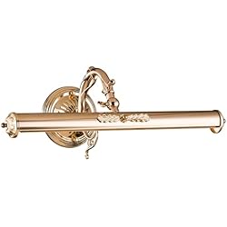 Lamparas Venecianas Antiguas Lámparas de pared aplique para cuadro o espejo 2 puntos de luz, de metal de color oro la tulipa de vodrio blanco, bombillas no incl., 2x E14 25W 220 V -240 V