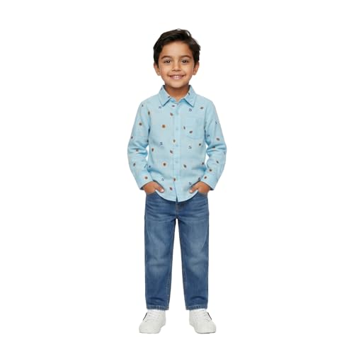 Image of Nautinati Boys Printed Full Sleeve Shirt with Regular Collar | Age 1-5 Years