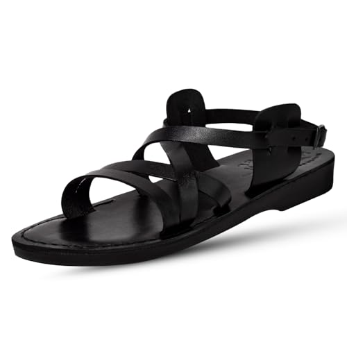 Image of Holy Land Market Men /Women Biblical Jesus Leather Sandals /Slides From Jerusalem (Yashua-Style II)