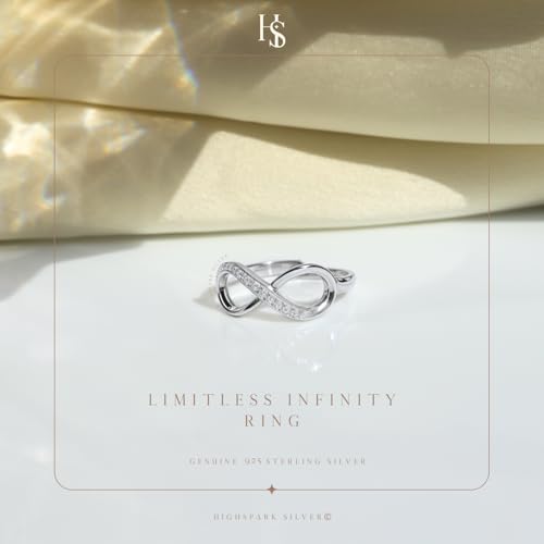 HighSpark Solitaire Ring for Women | Contemporary Style Adjustable | 92.5 Sterling Silver & Swarovski Zirconia Pure Shine for Dazzling Shine | Brilliant Like a Diamond | Nice Gift