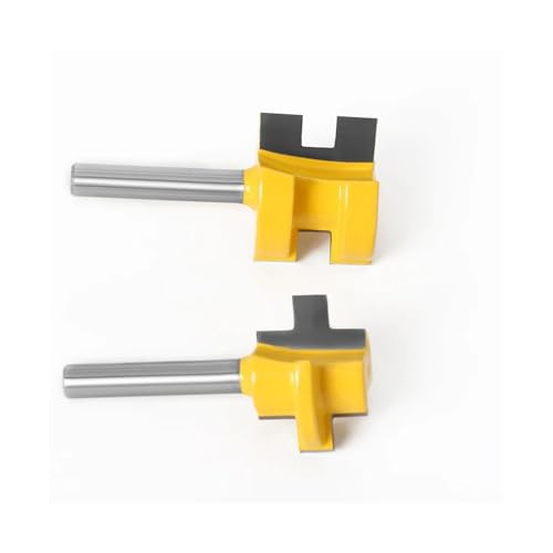 Juego de Mini brocas enrutadoras de lengüeta y ranura de 2 piezas-1/4 '6mm 8mm cuchillo de línea de vástago cortador de carpintería cortador de espiga for herramientas de carpintería(6.35mm shank)