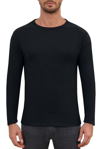 Yutdeng Maglia Termica da Uomo Maglietta Intima Termica a Maniche Lunghe Invernale Girocollo Sottogiacca Leggero Biancheria Intimo Abbigliamento Termico per Trekking Corsa Ciclismo