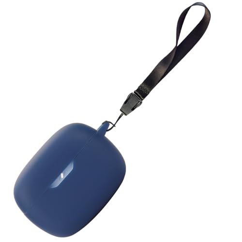 Image of WELCROS Silicone Cover Case with Carbiner Compatible with JBL Wave Beam 2 (2024) Earbuds (Blue, Lanyard + Keychain)