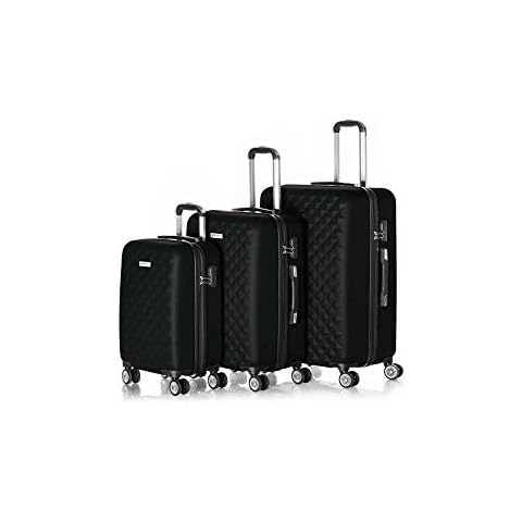 Diamond 3-Piece ABS Case with Double Wheels 360° Wheel System Cover