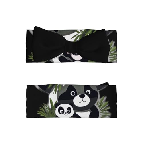 Baby Bow Headband Ghost Panda Printing Soft, Skin-Friendly For Newborns 0-6 Months, For Baby Girls2