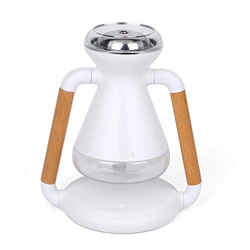 HOTOOLME Mini-luchtbevochtiger, ultrastille luchtbevochtiger, automatische uitschakeling, draadloos opladen via mobiele telefoon, roterende spray