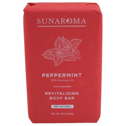 Sunaroma Bar Pepper Mint Oil Soap 8 Ounce (236ml) (6 Pack) Cover