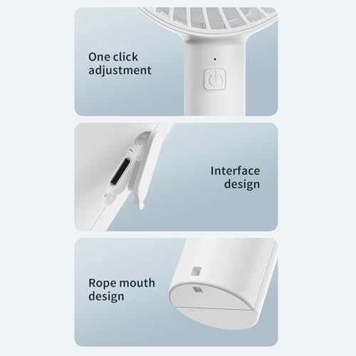 Ventilateur portable rechargeable USB 1200 mAh à 3 vitesses - 4