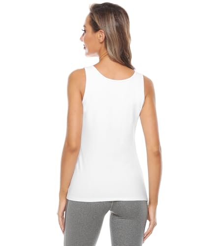 Image of Vislivin Cotton Tank Tops with Shelf Bra for Women Stretch Tanks Wide Strap Undershirts