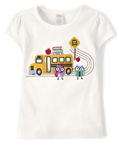 Image of Gymboree Girls' and Toddler Embroidered School T-Shirt