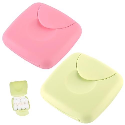 2 Stück Slipeinlagen Box,Tampon Aufbewahrung,Tampon Box,Binden Aufbewahrung,Tragbare Damen-Aufbewahrungsbox,Tamponbox für Unterwegs,für Tampons,Kondom-Aufbewahrung(Grün + Rosa)