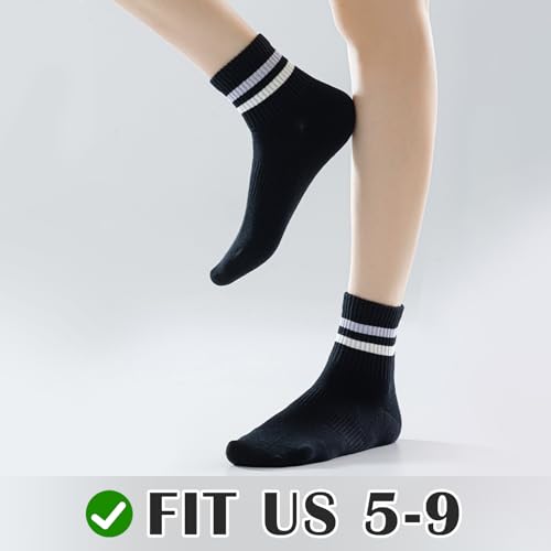 6 Pairs Fashion Striped Crew Socks for Women, Cute Retro Mini Casual Cotton Ankle Socks for All Season2
