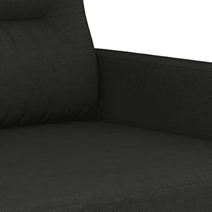 2-TLG. Sofagarnitur mit Kissen Schwarz Stoff,Hohe Qualität Wohnlandschaft mit 2er und 3er Sofa in Schwarz aus Stoff, bequem und robust Wohnzimmer, Sofas – Bild 7