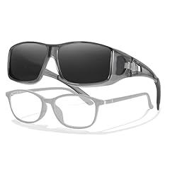 A03 Transparent Gray Frame Polarized Grey Lens Wrap Around Sunglasses