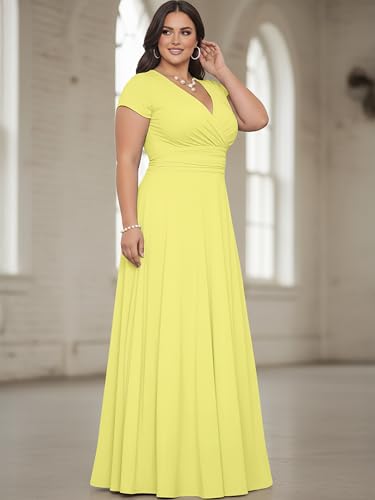 Image of KOH KOH Womens Sexy Cap Short Sleeve V-Neck Flowy Cocktail Gown