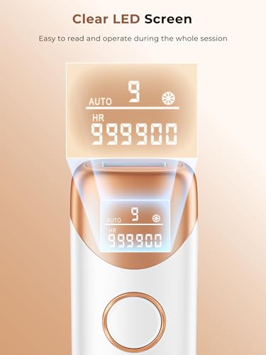 Image of Ubroo Laser Hair Removal for Women, 97.6% Hair Reduction in 2 Session, 5℃ Ice Cooling IPL Hair Removal Device, Hair Remover at Home for Legs Bikini Armpits Facial (Gold)