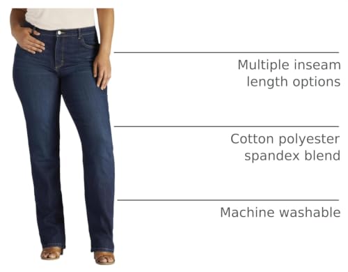 Image of Lee Womens Plus Size Instantly Slims Classic Relaxed Fit Monroe Straight Leg Jean