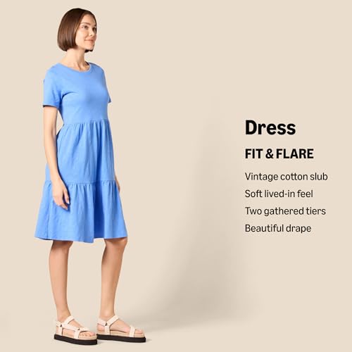 Amazon Essentials Women's Short-Sleeve Crewneck Tiered Dress - Image 3