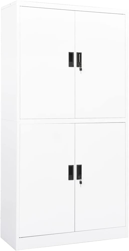 Queen.Y Metal Storage Doors, Locking Steel Storage with Shelves and