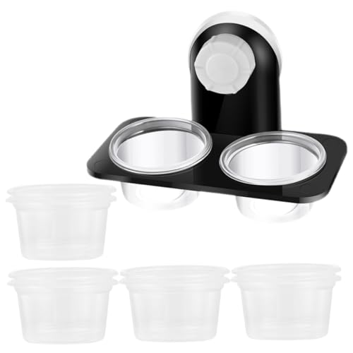 BESTonZON 1Set Reusable Reptile Feeding Container with Suction Cups Hanging Type Multi Function Food Cups for Reptiles Easy to Clean Transparent Dishes for Food and Water
