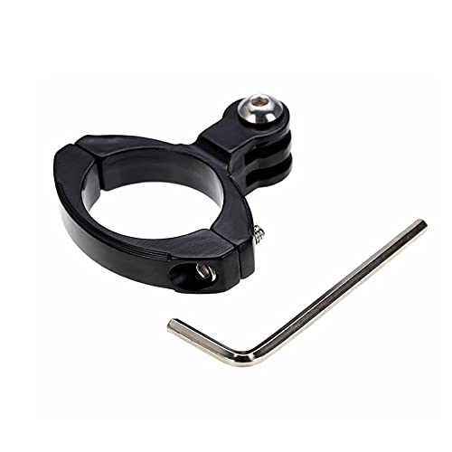 HRNAKDFKL Bicycle Clip Holder, Bike Handlebar Mount Bicycle Motorcycle CNC Aluminum Clip Holder Clamp Compatible for GoPro Hero 5 4 3