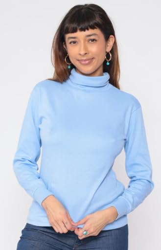 Kaynee, Long Sleeve Turtleneck Shirt, Light Blue, Adult - Small